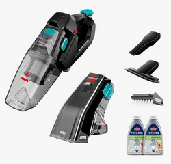 BISSELL Stain Eraser Duo, 2-in-1 Cordless Portable Deep Cleaner and Hand Vacuum with PET PRO OXY Spot & Stain Formula, 3705, Black from SKANDA INTERNATIONAL FZ LLE