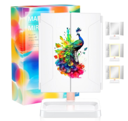 Lighted Makeup Mirror, Dimmable Vanity Mirror with Lights, Three Color Lighting Modes, and 1X 2X 3X Magnification from SKANDA INTERNATIONAL FZ LLE