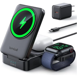 Lamicall 3 in 1 Charging Station for Apple - Foldable Wireless Charger Stand for MagSafe Portable, Travel Wireless Charger from SKANDA INTERNATIONAL FZ LLE