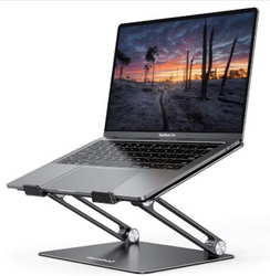 Lamicall Adjustable Laptop Stand, Portable Laptop Riser, Aluminum Laptop Stand for Desk Foldable, Ergonomic Computer Notebook Stand Holder for MacBook Air Pro, Dell XPS, HP (10-17.3'') - Black from SKANDA INTERNATIONAL FZ LLE