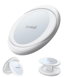 Lamicall Magnetic Phone Grip Holder for MagSafe [0.78" Popup Soft Strap] - Finger Grip, Cell Phone Faux Leather Loop Stand, Magnet Ring Holder for iPhone, Snow White from SKANDA INTERNATIONAL FZ LLE