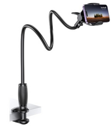 Lamicall Gooseneck Phone Holder for Bed - [Upgraded Stable Clip] for Desk, Headboard, Bed, Bedside, Table, Flexible Gooseneck Long Arm Stand, Overhead Cell Phone Clamp Mount, for All 4-7” Devices from SKANDA INTERNATIONAL FZ LLE