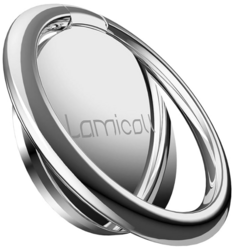 Finger Ring Stand, Lamicall Cell Phone Holder : Universal Phone Ring Cradle Kickstand Compatible with Phone Xs Max XR X 8 7 6 6s Plus 5s, Galaxy S8 S7 S6, All Android Smartphone - Sliver - 01