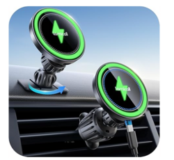 Lamicall 15W for Magsafe Car Mount Charger - [3-in-1 Upgraded Intelligent Chip] 360° Wireless Car Phone Holder Charger Vent Dashboard Magnetic Phone Holders for Your Car for iPhone 17 16 15 Pro Max from SKANDA INTERNATIONAL FZ LLE