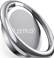 Lamicall Silver Cell Phone Ring Finger Stand - Phone Ring Grip Holder Kickstand, Metal Grip Hook Work with Magnetic Car Mount, Compatible with iPhone 16 15 Pro Max Plus XR, Smartphone Accessories from SKANDA INTERNATIONAL FZ LLE