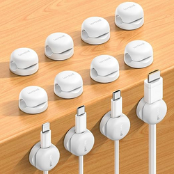 Lamicall Spring Cord Organizer, Office Desk Accessories - 12Pack Compact Desk Cable Management Holder Clips, Nightstand Phone Charging Cord Holder, 8mm Slot Adhesive Wire Organizer, White from SKANDA INTERNATIONAL FZ LLE