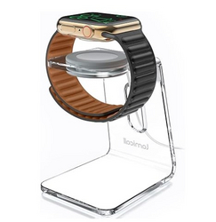 Acrylic Watch Stand for Apple Watch Charger - Lamicall Desk Watch Charging Dock, Transparent Clear iWatch Charger Holder Nightstand, Fit for All Apple Watch, Series SE, Ultra, 10/9/8/7/6/5/4/3/2/1