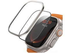 Lamicall Screen Protector for Apple Watch Ultra 3/Ultra 2/Ultra 49mm - 2Pack Tempered Glass & 1Pack Titanium Alloy Bumper Frame, Keep Original Cover, Sensitive Touch for iWatch Ultra 2025/2024/2023/2022