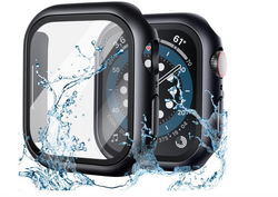 [2 Pack] Lamicall Waterproof Case for Apple Watch Series 8 41mm, Series 7 41 mm – Water Proof Apple Watch Face Cover, 9H HD Tempered Glass Screen Protector + Full Protective Bumper for iWatch/Black from SKANDA INTERNATIONAL FZ LLE