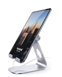 Lamicall Tablet Stand, Adjustable Tablet Holder - Desktop Stand Dock Holder Compatible with 4-13" Tablets Such as iPad Pro 11, 9.7, 10.5, 12.9 Air Mini, Kindle, Tab, iPhone Air 17 Pro Max, Silver from SKANDA INTERNATIONAL FZ LLE