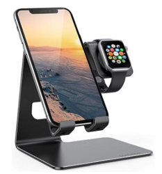 Lamicall Stand for Apple Watch Phone Holder 2 in 1 Desktop Stand Holder Charging Station Dock Compatible with Apple Watch SE Series 8/7/6/5/4/3/2 Ultra [Charging Cable Not Include] from SKANDA INTERNATIONAL FZ LLE