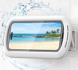 Lamicall Shower Phone Holder with Speaker Holes, IPX6 Waterproof Clear Sound & 480° Rotation Shower Case Accessories, Waterproof Bathroom Wall Mount for iPhone 17 16 Pro Max Air, S25 Ultra, 4-7" Phone from SKANDA INTERNATIONAL FZ LLE