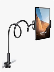 Lamicall Gooseneck Tablet Mount Holder for Bed - Flexible Tablet Arm Clamp for Bed Compatible with Pad Mini 7.9, Air 9.7, Pro 10.5, Kindle, Switch, Galaxy Tabs, More 4.7-11" Device - Black from SKANDA INTERNATIONAL FZ LLE