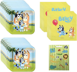 Amscan Bluey Birthday Baby Party Supplies Bundle Pack includes Lunch Plates and Lunch Napkins (Bundle for 16) from SKANDA INTERNATIONAL FZ LLE