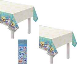 Spongebob Birthday Party Supplies Bundle Pack includes Paper Table Covers - 2 Pack from SKANDA INTERNATIONAL FZ LLE