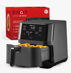 Instant Pot Vortex 5.7QT Air Fryer, Custom Program Options, 4-in-1 Functions, EvenCrisp Technology that Crisps, Roasts, Bakes and Reheats, 100+ In-App Recipes, from the Makers of Instant Pot, Black from SKANDA INTERNATIONAL FZ LLE