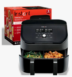Instant Pot VersaZone 9QT Air Fryer,8-in-1 Functions with EvenCrisp Technology, Crisps,Broils, Bakes,Roasts, Dehydrates,Reheats at Same or Different Temperature, from the Makers of Instant Pot, Black from SKANDA INTERNATIONAL FZ LLE