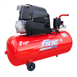 FIAC PISTON AIR COMPRESSOR 50LTR 230V 50HZ 8 BAR WITH WHEELS AND 50L TANK | OIL LUBRICATED COAXIAL TRANSMISSION | MADE IN ITALY