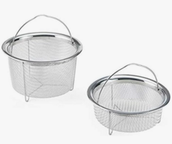 Instant Pot Official Mesh Steamer Basket Set, Stainless Steel, Dual-Purpose Steamer & Strainer, Easy-Lift Handle, Dishwasher Safe, Rust-Resistant, Essential Accessory for Healthy Cooking from SKANDA INTERNATIONAL FZ LLE