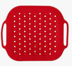 Instant Pot Accessory Official Air Fryer Silicone Tray, One Size, Red - Reusable, Non-Stick, Heat Resistant, Food-Grade Silicone, Dishwasher Safe, Ideal for Crispy Chips, Fries, Wings, Toast, and More from SKANDA INTERNATIONAL FZ LLE