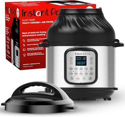 Instant Pot Duo Crisp 11-in-1 Air Fryer and Electric Pressure Cooker Combo with Multicooker Lids that Fries, Steams, Slow Cooks, Dehydrates,Free App With Over 800 Recipes, Black/Stainless Steel, 8QT from SKANDA INTERNATIONAL FZ LLE