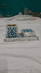 Inlay bakhoor holder and box with tray from KARIGAR MARKET 