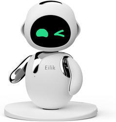 Eilik Silver - Touch Interactive Desk Companion Toys, Cute Robot Pets with Abundant Emotions. Funny Animations&Mini-Games, Birthday Gifts for Girls and Boys. Constantly Update(Chrome Silver Version) from SKANDA INTERNATIONAL FZ LLE
