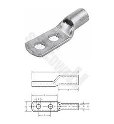 Speedwell TUBULAR CABLE LUGS - LONG PALM WITH 2 HOLES