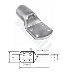 Speedwell TUBULAR CABLE LUGS - WIDE PALM WITH 4 HOLES