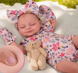 BABESIDE Silicone Baby Doll Lifelike Reborn - Skylar, 17-Inch Realistic Newborn Silicone Full Body Doll Real Life Baby Doll Girl with Gift Box for Cuddling, Role Playing and Collection from SKANDA INTERNATIONAL FZ LLE