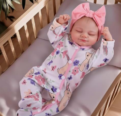 BABESIDE Lifelike Reborn Baby Dolls - Skylar, 17-Inch Baby Feeling Realistic-Newborn Baby Doll Cute Smile Real Life Baby Dolls Sleeping Girl for Kids Age 3 + - Headband Style from SKANDA INTERNATIONAL FZ LLE