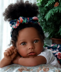 BABESIDE Reborn Baby Dolls Black Girl, 20 Inch Realistic Black Baby Newborn African American Real Life Girl Dolls Soft Vinyl and Cloth Body with Feeding Kit Gift Box for Kids Age 3+ from SKANDA INTERNATIONAL FZ LLE