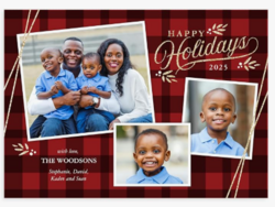 Let's Make Memories Personalized Photo Christmas Cards with Envelopes - Premium Quality - 5x7-2025 Holiday Cards & White Envelopes - Red Flannel Trio - 15 ct from SKANDA INTERNATIONAL FZ LLE