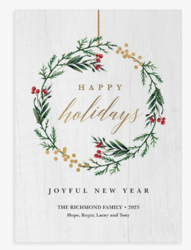 Let's Make Memories Personalized Christmas Cards with Envelopes - Premium Quality - 5x7-2025 Holiday Cards & White Envelopes - Rustic Wreath - 15 ct from SKANDA INTERNATIONAL FZ LLE