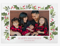 Let's Make Memories Personalized Photo Christmas Cards with Envelopes - Premium Quality - 5x7-2025 Holiday Cards & White Envelopes - Rustic Holly - 15 ct from SKANDA INTERNATIONAL FZ LLE