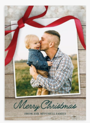 Let's Make Memories Personalized Photo Christmas Cards with Envelopes - Premium Quality - 5x7-2025 Holiday Cards & White Envelopes - Rustic Ribbon - 15 ct from SKANDA INTERNATIONAL FZ LLE