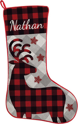 Let's Make Memories Personalized Christmas Stockings - Perfectly Plaid - Rustic Christmas Decor - Reindeer Design - Customize with Your Name - Stockings for Family - 19" L from SKANDA INTERNATIONAL FZ LLE