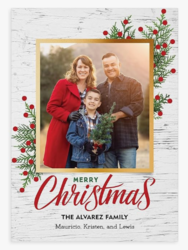 Let's Make Memories Personalized Photo Christmas Cards with Envelopes - Premium Quality - 5x7-2025 Holiday Cards & White Envelopes - Country Greenery - 15 ct from SKANDA INTERNATIONAL FZ LLE
