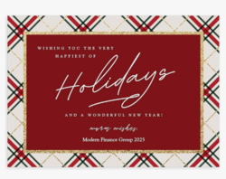Let's Make Memories Personalized Business Christmas Cards with Envelopes - Premium Quality - 5x7-2025 Holiday Cards & White Envelopes - Rustic Tartan - 15 ct from SKANDA INTERNATIONAL FZ LLE