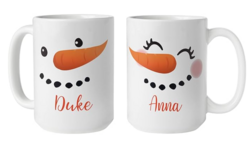 Let's Make Memories Personalized Couples Christmas Snowman Mug Set of 2-15 oz.  from SKANDA INTERNATIONAL FZ LLE