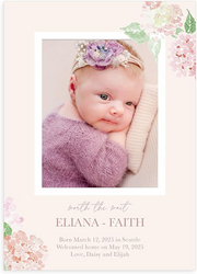 Let's Make Memories Personalized Baby Announcement Cards - Birth, Adoption - Boy, Girl - Premium Quality Custom Photo Cards for Mailing - 5x7 - Includes White Envelopes - Watercolor Blooms - 15 ct from SKANDA INTERNATIONAL FZ LLE