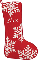 Let's Make Memories Personalized Christmas Stocking - Vibrant Snowflake Design - Fresh Christmas Colors - Personalize with Name - for Family - Cranberry from SKANDA INTERNATIONAL FZ LLE