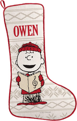 Let's Make Memories Personalized Peanuts Classic Caroling Christmas Stockings - Charlie Brown from SKANDA INTERNATIONAL FZ LLE