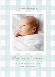 Let's Make Memories Personalized Baby Announcement Cards - Birth, Adoption - Boy, Girl - Premium Quality Custom Photo Cards for Mailing - 5x7 - Includes White Envelopes - Soft Plaid - 15 ct from SKANDA INTERNATIONAL FZ LLE