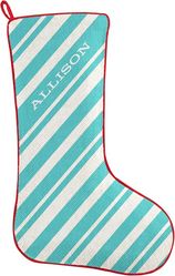 Let's Make Memories Personalized Christmas Stocking - Candy Cane - 4 Colors - for Family - Teal from SKANDA INTERNATIONAL FZ LLE