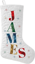 Let's Make Memories Personalized Christmas Stocking - Perfectly Plaid Name Design - Quilted - for Family - Colorful Christmas Décor - Personalize with Name from SKANDA INTERNATIONAL FZ LLE