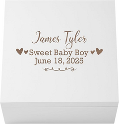 Let's Make Memories Personalized Keepsake Box for Newborn - Memento Storage - Memories Box -Nursery Décor - 6" Hx12 Sq - Baby Love from SKANDA INTERNATIONAL FZ LLE