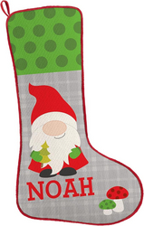 Let's Make Memories Personalized Holiday Gnome Family Christmas Stocking - Green Polka Dot from SKANDA INTERNATIONAL FZ LLE