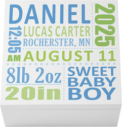 Let's Make Memories Personalized Keepsake Box for New Baby - Memento Storage - Memories Box -Nursery Décor - For Boys - 6" Hx12 Sq - Precious Memories from SKANDA INTERNATIONAL FZ LLE