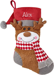 Let's Make Memories Personalized Christmas Stocking - Stockings for Family - Embroidered Name - Custom Christmas Decor - 8”x19” - Plush Friends - Reindeer from SKANDA INTERNATIONAL FZ LLE